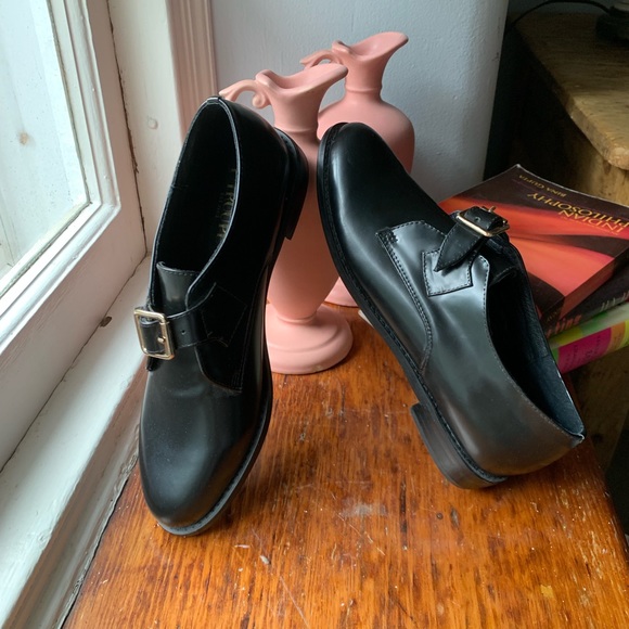 F-Troupe Black Leather Buckle Shoes - Picture 5 of 6